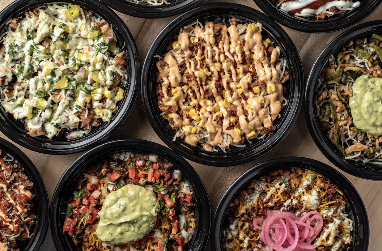 A spread of Toro Loco bowls