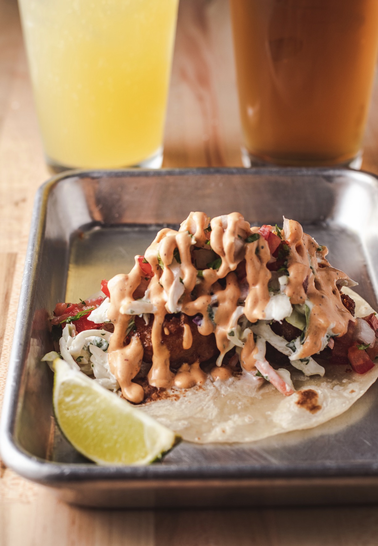 Toro Loco taco with lime